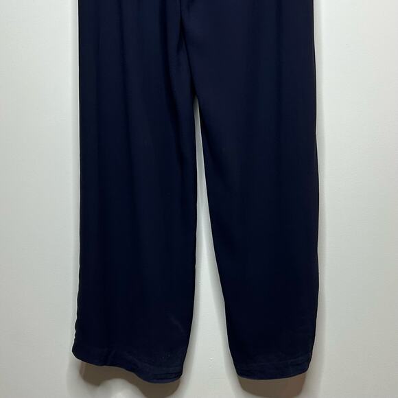 Eileen Fisher 100% Silk Navy Blue Flowy Pants Size S Minimalist - Picture 6 of 10